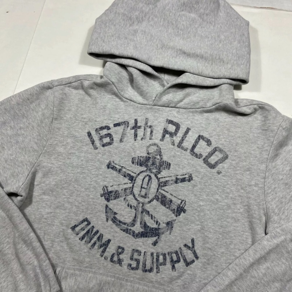 Ralph Lauren Denim Supply 167th RLCO Grey Pullover Hoodie Jacket